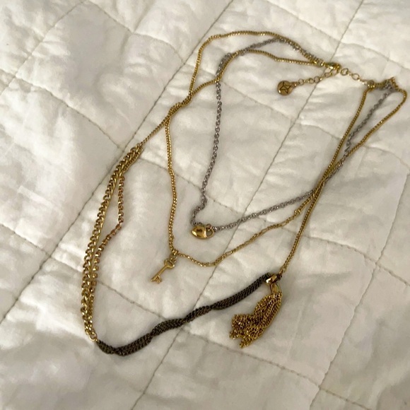 Three layers Necklace with Locket, Key etc - Picture 4 of 4